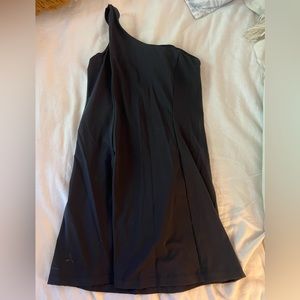 Outdoor Voices One-Shoulder Black Dress